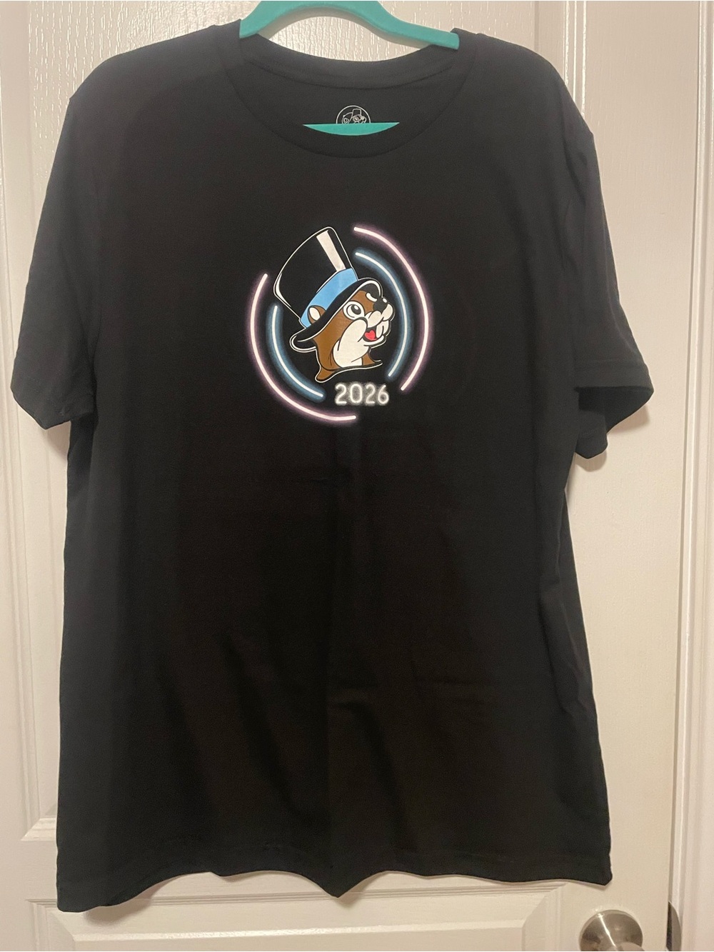 Black Short-Sleeve Graphic Tee with 2026 Mascot